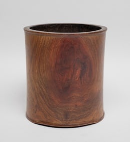 Chinese Export Wood Brush Pot