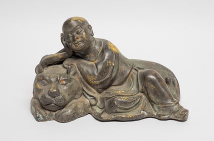 Chinese Gilt Bronze Sculpture of Luohan