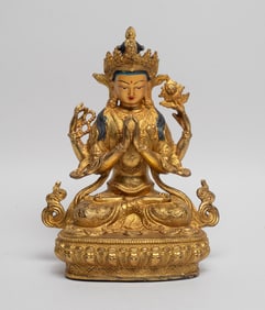 Chinese Sino-Tibetan Bronze Buddha