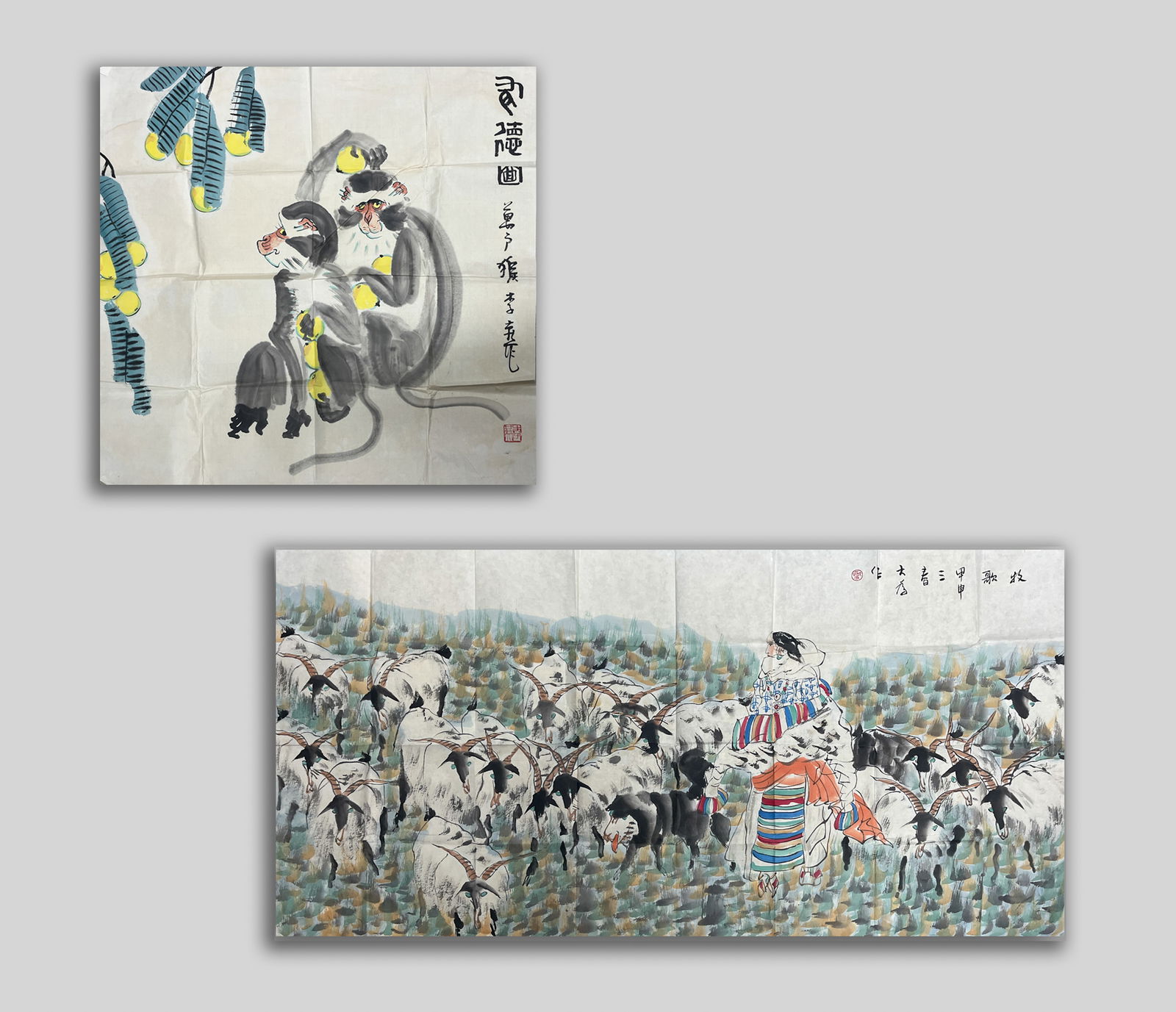 Two Chinese Water Color Paintings (1 of 16)