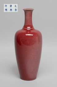 Chinese Export Red Glazed Porcelain Cabinet Vase
