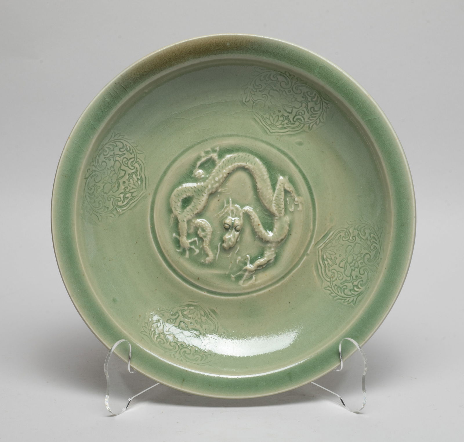 Chinese Export Longquan Porcelain Dragon Plate (1 of 11)