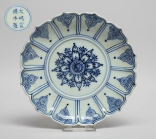 Chinese Export Porcelain Lotus Plate