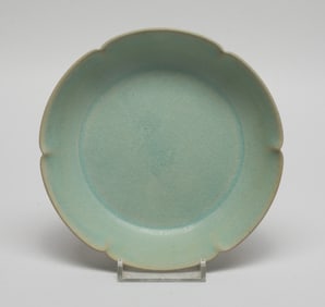 Chinese Ru Type Porcelain Lotus Plate
