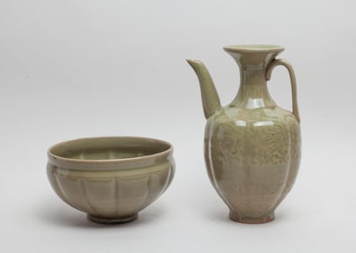 Chinese Yue Type Porcelain Bowl & Pot
