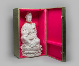 Large Chinese Blanc De Porcelain Kuanyin