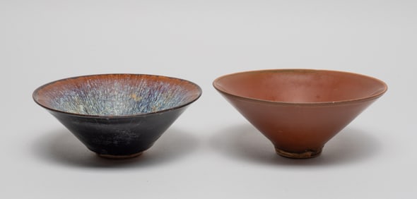 Two Chinese Jian Type Porcelain Tea Cups