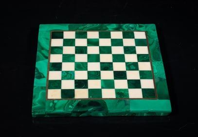 Collectible Malachite & Marble Chess Board