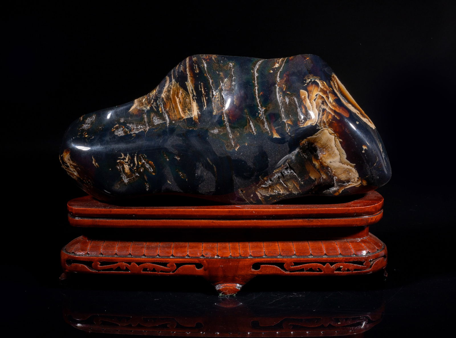 Large Chinese Export Amber Scholar Stone (1 of 11)