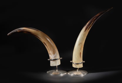 Two Tall Vintage Art Sculptures