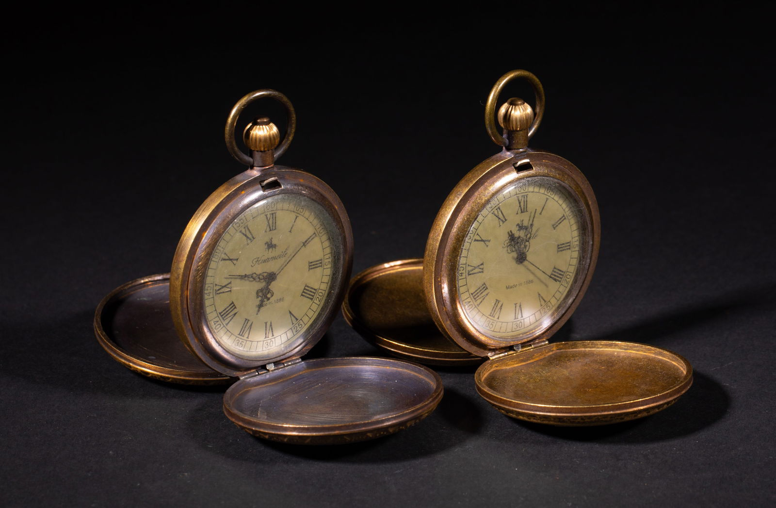 Two Enameled Brass Pocket Watches (1 of 14)