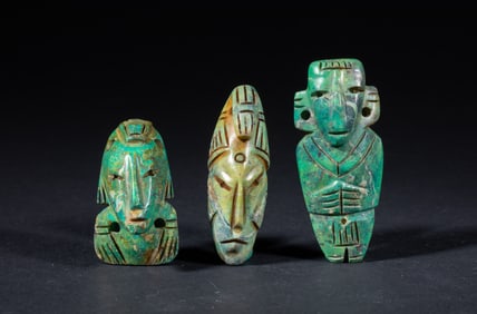 Pre-Columbian Type Stone Carved Pendants