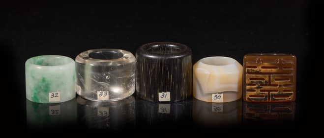 Estate Large Set Chinese Thumb Rings