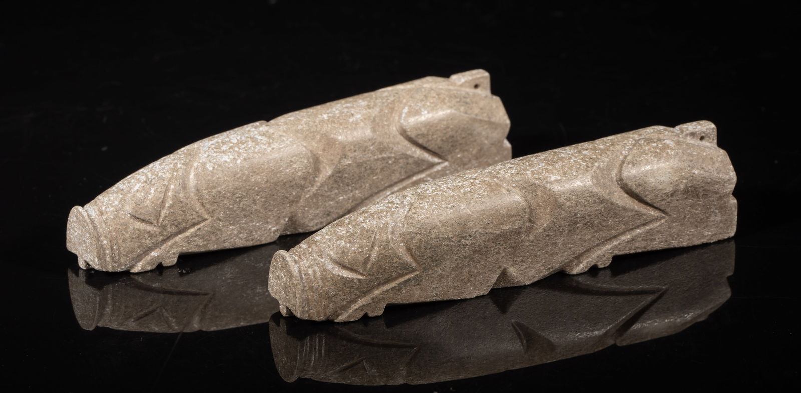 Pair Chinese Burnt Jade Paper Weights (1 of 9)