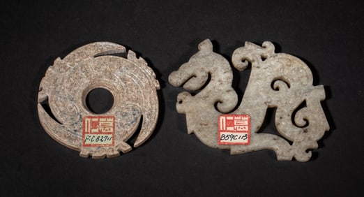 Two Chinese Jade/ Hard Stone Carved Pendants