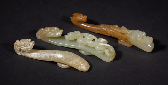 Estate Set Chinese Jade Belt Buckles