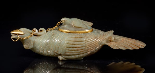 Large Chinese Jade Carved Pot