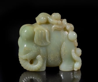 Large Chinese Jade Table Sculpture