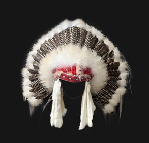 American Indian Buffalo Hogan Headdress