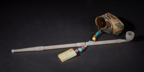Chinese Long Jade Pipe