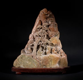 Massive Chinese Export Shoushan Stone Sculpture