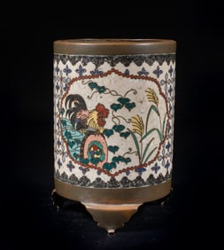 Chinese Ming Type Cloisonne Brush Pot