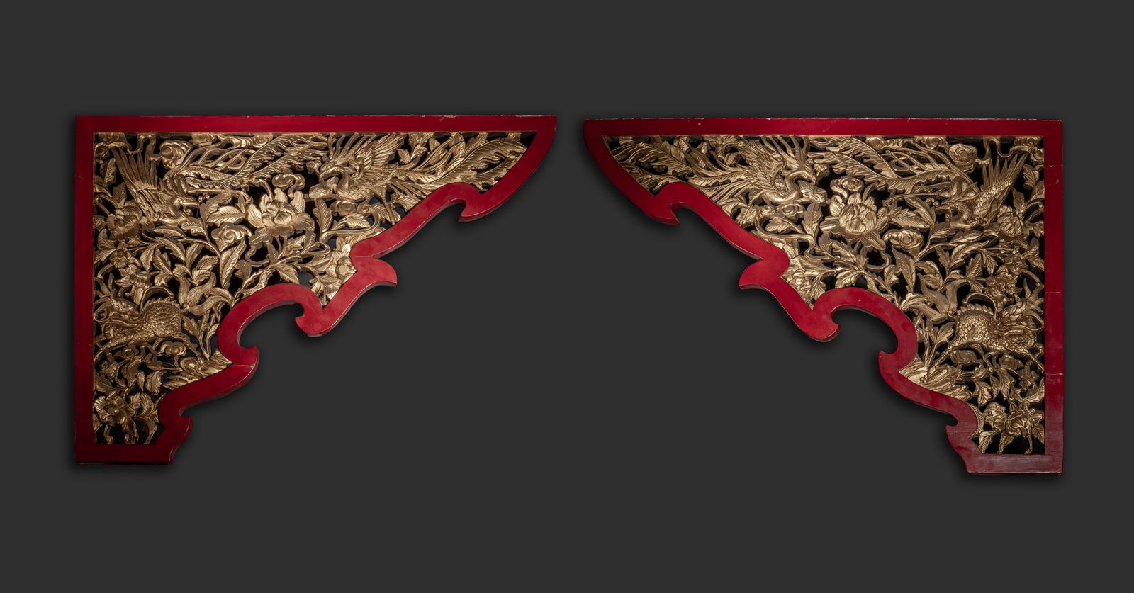 Pair Antique Chinese Gilt Wood Wall Panels (1 of 15)