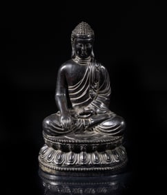 Chinese Zitan Like Wood Sculpture of Buddha