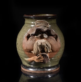 Vintage Studio Art Face Stoneware Jar