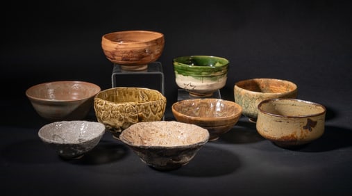Antique/ Vintage Japanese Stoneware Tea Bowls