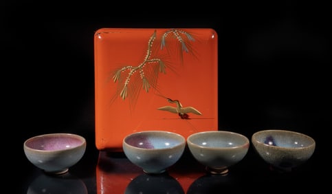 Chinese Export Jun Ware Porcelain Tea Cups