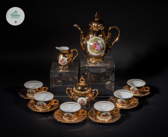 Vintage Bavaria Gold Color Porcelain Tea Set