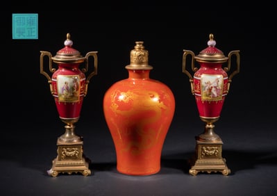 Chinese Export Porcelain Fireplace Decors
