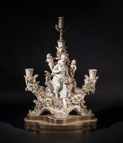 Large Italian Type Porcelain Table Lamp