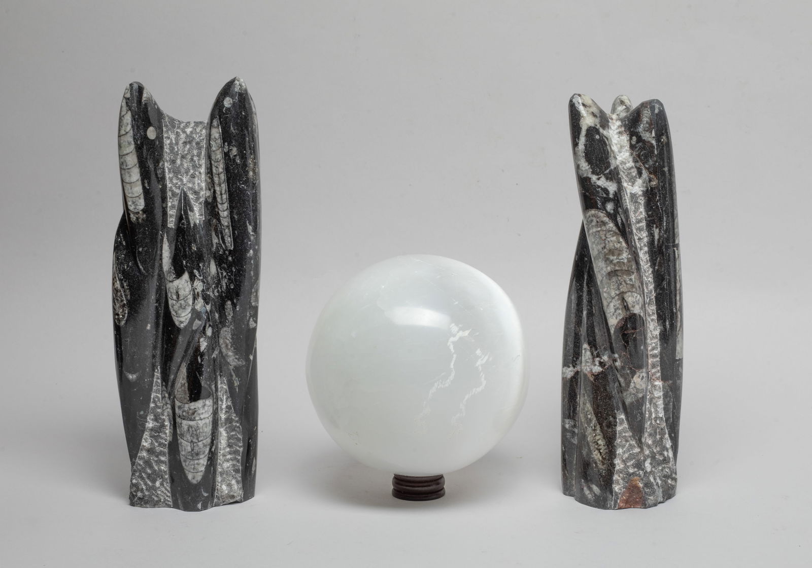 Estate Crystal Like Sphere & Fossil Sculptures (1 of 15)