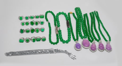 Estate Chinese Colored Stone Jewelry
