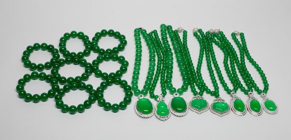 Estate Set Chinese Chinese Colored Stone Jewelry
