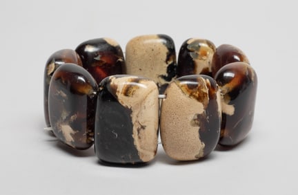 Estate Lg Bead Root Amber Bracelet