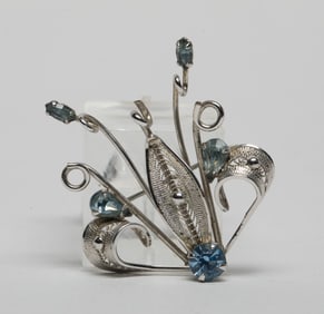 Vintage Sterling Silver, Topaz Brooch