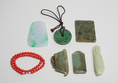 Estate Chinese Jade/ Stone Pendants