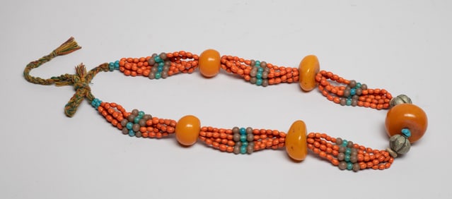 Estate Chinese/ Tibetan Chunk Bead Necklace