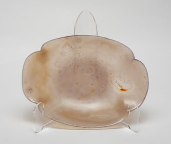 Rare Chinese Large Cameo Agate Plate
