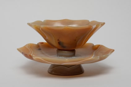 Chinese Export Cameo Agate Cup with Stand