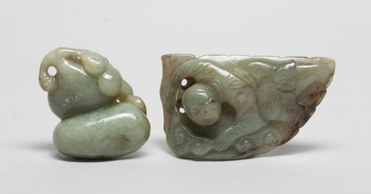 Two Chinese Jade Carved Pendants