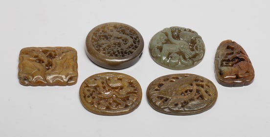 Estate Chinese Jade/ Stone Carved Pendants
