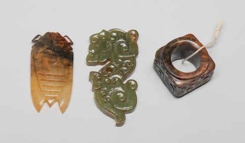 Estate Chinese Jade Pendants & Cong