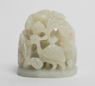 Estate Chinese Jade Carved Toggle