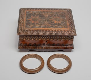 Two Chinese Export Agarwood Bangles