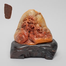 Chinese Export Shoushan Stone Sculpture