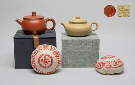 Estate Chinese Export Tea Bricks & Tea Pots